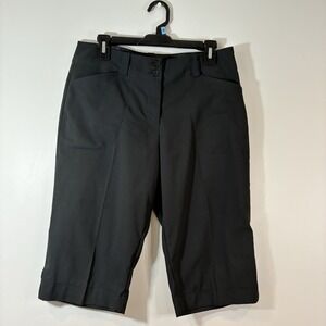 Nike‎ Womens Dri-fit Black Bermuda Golf Shorts- 8 Athletic Stylish & Performance